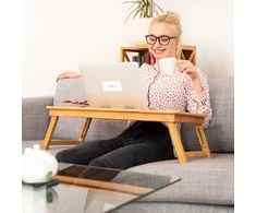 Relaxdays XL bambukinis nešiojamojo kompiuterio stalas
