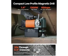 Vevor Žemo profilio magnetinė gręžimo mašina, 1300 W, 35 mm