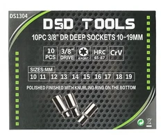 10 VNT. 3/8" GILIOS GALVUTĖS 10-19MM DS1304