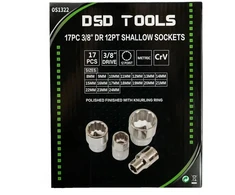 17 VNT. 3/8" JUNGTIES 12-KAMPĖS NEGILIOS GALVUTĖS 8–24MM DS1322