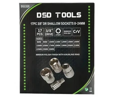 17 VNT. 3/8" TRUMPOS GALVUTĖS 8-24mm DS1320