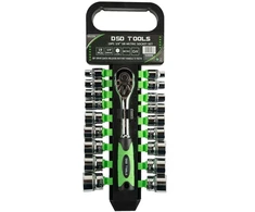 19 VNT. 3/8″ GALVUČIŲ RINKINYS SU TERKŠLE, 6–24 mm6-24mm DS1339