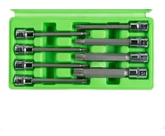 3/8" PAVAROS 110 MM (ILGIO) ŽVAIGŽDĖS "TORX" TIPO GALVUČIŲ-ANTGALIŲ RINKINYS, 8VNT. DS1233