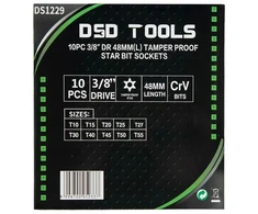 3/8" PAVAROS 48 MM ŽVAIGŽDINĖS "TORX" GALVUTĖS-ANGALIAI ,10VNT DS1229