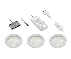 3 "Castello" LED šviestuvų rinkinys, pirmasis jungiklis, maitinimo šaltinis 15 W, 12 V nuo
