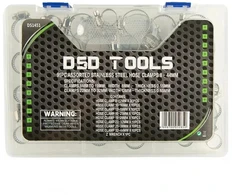 91 VNT. ĮVAIRIŲ NERŪDIJANČIO PLIENO ŽARNŲ SPASTUVŲ RINKINYS 8 – 44 mm DS1451