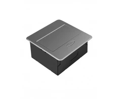 AVARO Recessed Furniture Socket, 1x Schuko Socket, USB A+C, 1.5m Cable, Sidabrinis