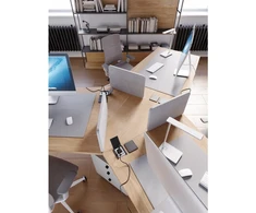 Baldų lizdas su "Flip shutter", 1x "schuko" lizdas, 2xUSB A RJ45, 1,5 m ilgio kabelis, juo