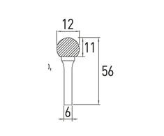 Ball nose metal cutter D, 12x11
