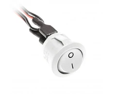 GTV Baltos spalvos 12V 3A jungiklis su 0,1 m ilgio laidais ir mini stiprintuvo jungtimis - vyr