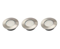 "Barri PLUS LED" rinkinys, 3x įleidžiamas apvalus šviestuvas, 27 LED 3528SMD, šiltai balta