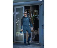 Blue Mėlyna ERIK sweatshirt with hood mėlynas and juodas L (52)