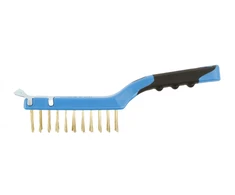 Brass wire brush with a scraper, 4 x 11