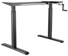 BSSD-10-16/22 B Manual Sit-Stand Desk Frame, Juodas, 73 to 123 x 100 to 160cm