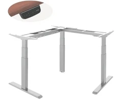 BSSD-10-90/S33 W Triple Motor Electric Sit-Stand Desk Frame, 3-Stage, baltas