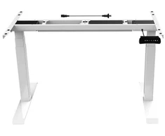 BSSD-L10-18/24 W Dual Motor Electric Sit-Stand Desk Frame, 3-Stage, baltas