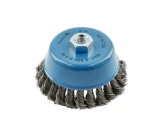 Circular brush with shaft 100 mm, M14, steel wire, 0.5mm