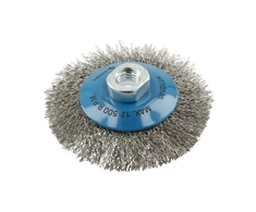 Circular brush with shaft 100 mm, M14, steel wire, 0.3 mm