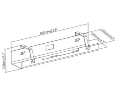 CS-60/1W Horizontal cable tray, 600 mm, baltas
