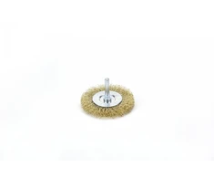 Disc brush with 75 mm shank, brass wire