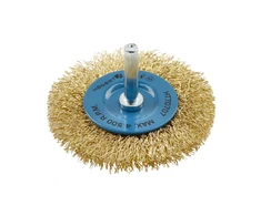 Disc brush with 75 mm shank, brass wire
