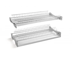 Drainer GTV BASIC 3, two-level, cabinet 400, for 16 - 18 mm slabs, 2x tray, chrome