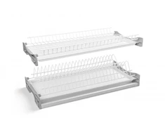 Drainer GTV BASIC 3, two-level, cabinet 700, for 16 - 18 mm slabs, 2x tray, baltas