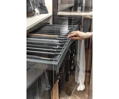 Drawer Elite for trousers 600 mm with soft closing, pilka anthracite