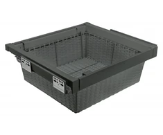 Drawer Elite with rattan basket 900 mm with soft closing, pilka anthracite