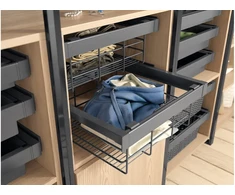 Drawer Elite with wire basket 800 mm with soft closing, pilka anthracite
