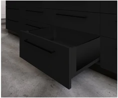 Drawer GTV AXIS PRO H=168, L=550, soft-close, side with glass, juodas (C)
