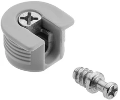 Eccentric connector GTV connector fi20mm + mandrel 20mm, thread 6x11mm, plastikas, pilka (100