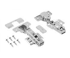 ECHC hydraulic hinge, straight + H=0 slide with 4 holes, without direct fixing screws