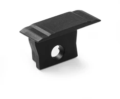 End cap with hole for GLAX Mini LED profile with flange high, juodas (10pcs)