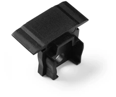 End cap with hole for GLAX Mini LED profile with flange high, juodas (10pcs)