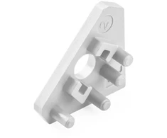 End cap with hole for GLAX profile angled - left and right overlay, baltas (10pcs)