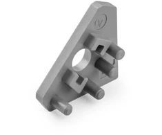 End cap with hole for GLAX profile angled - overlay, left/right, sidabrinis (10 pcs.)