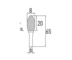 Flame rotary burr H 8x20