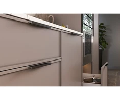 Furniture handle GTV PILLAR, C=160 mm, L=190 mm, Al, matt juodas