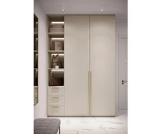 Furniture handle GTV PILLAR, C=160 mm, L=190 mm, Al, light brushed auksinis