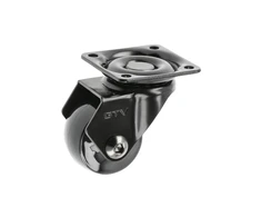 Furniture roll GTV CALIBRO, H=50,5 mm, fi35 mm, without brake, plastikas + steel, juodas