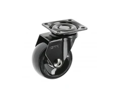Furniture roll GTV CALIBRO, H=64 mm, dia50 mm, without brake, plastikas + steel, juodas