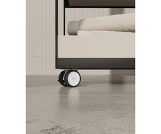 Furniture roller GTV CIRCO, H=61,5 mm, fi50 mm, braked, plastikas + steel, pilkas + light pilkas