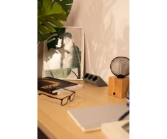 Furniture socket SOFITO, 2xSHUKO, USB A+C, cable 1.5 m, pilka flock