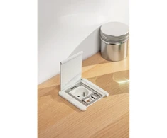 Furniture socket with Flip shutter, 1x French socket, 2xUSB A RJ45, cable 1.5m, baltas