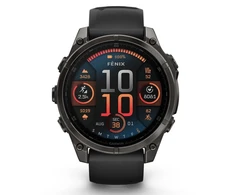 Garmin Išmanusis laikrodis Fenix 8 – 47 mm, AMOLED Sapphire, Pilkos anglies spalvos DLC titanas su juodai pilkos spalvos