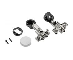 Glass hinge GTV + plate with euro and oval cap chrome