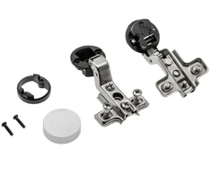 Glass hinge GTV + plate with euro and round cap in aliuminio