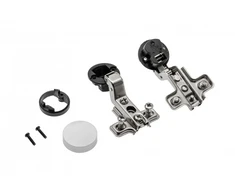 Glass hinge GTV + plate with euro and round cap chrome