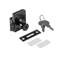GTV 409 Glass Lock, Steel Keyed, Juodas